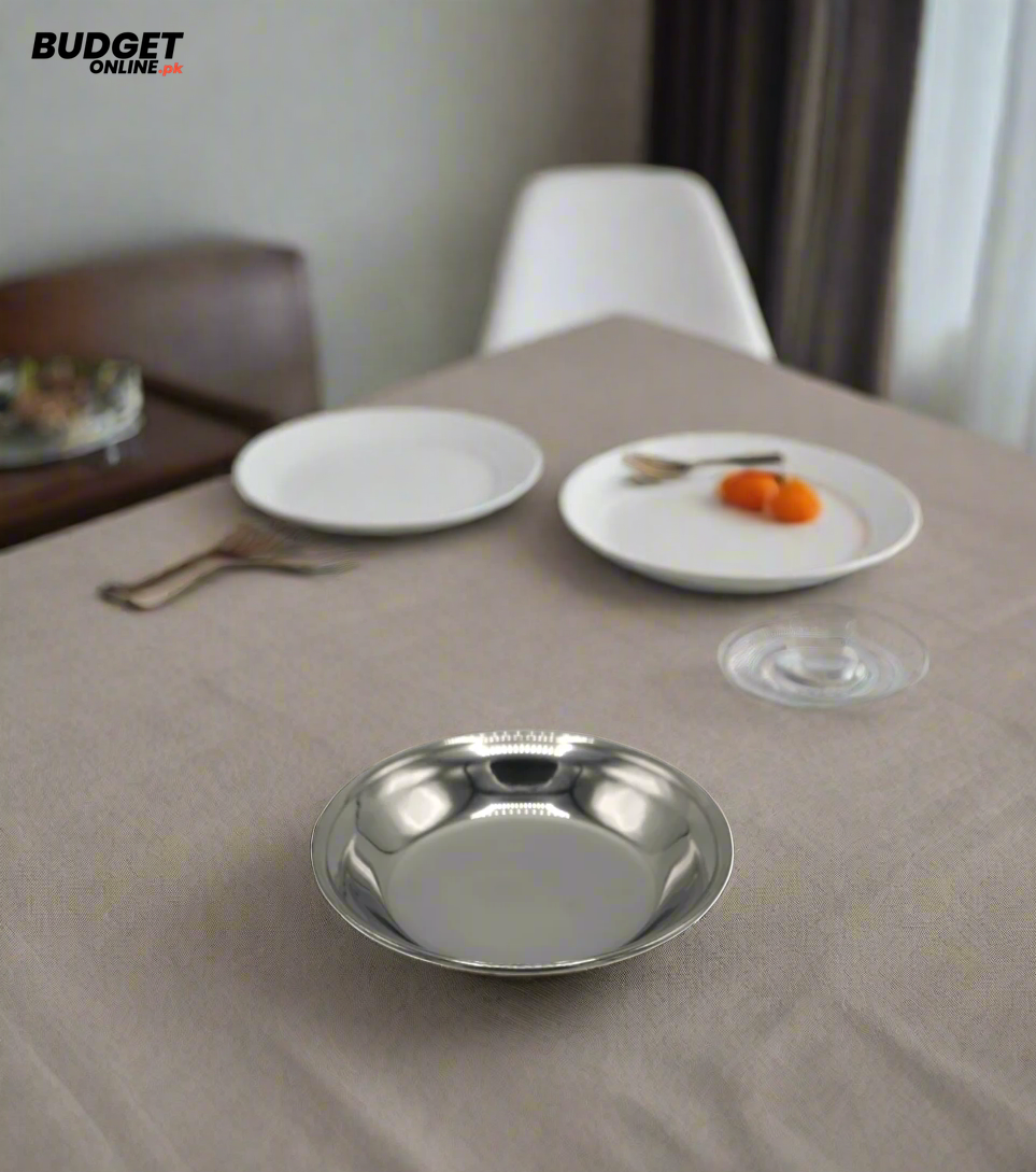 7-Inch Plain Stainless Steel Plate