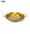 Golden Stainless Steel Serving Plate With Handles