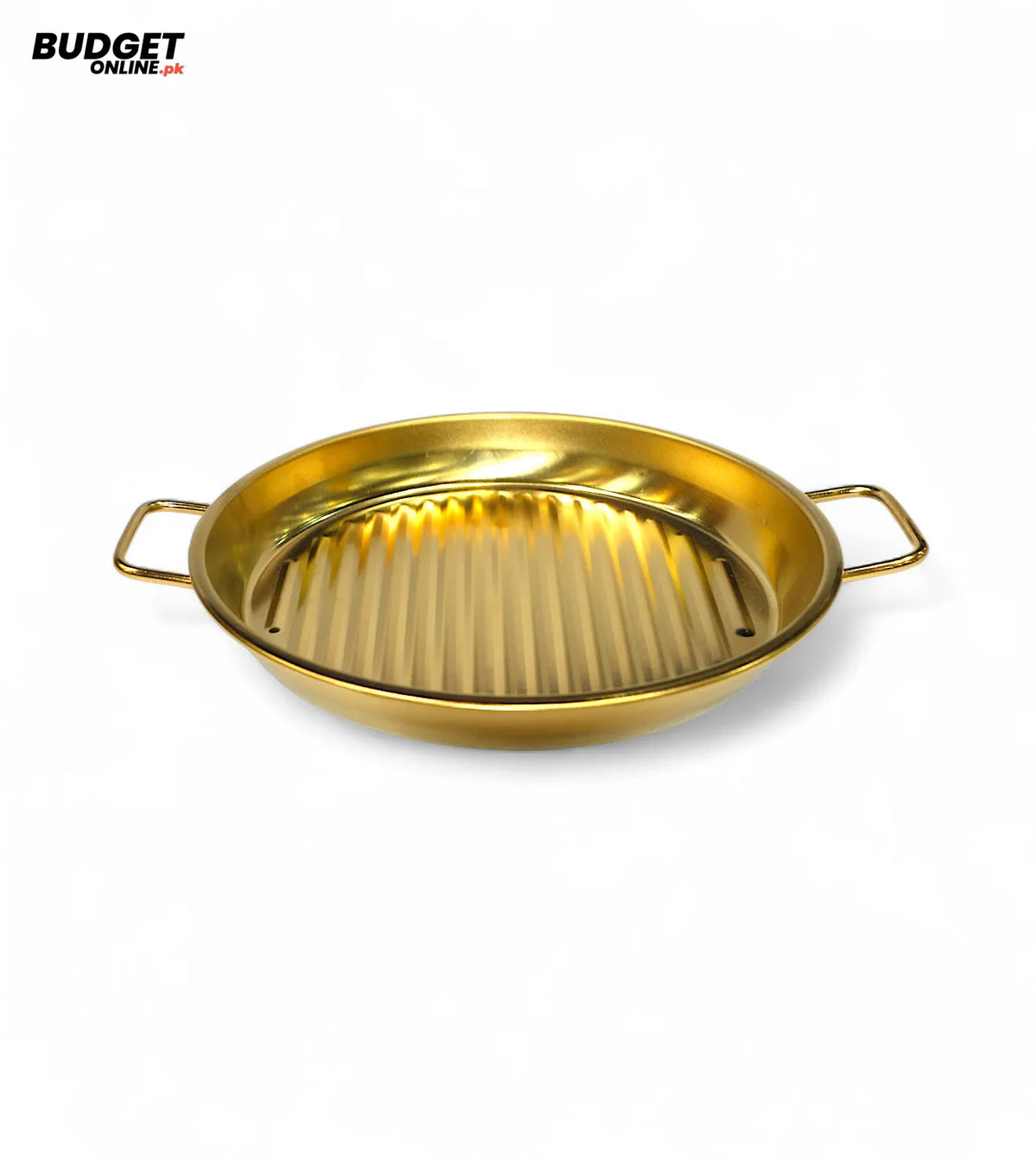 Golden Stainless Steel Serving Plate With Handles
