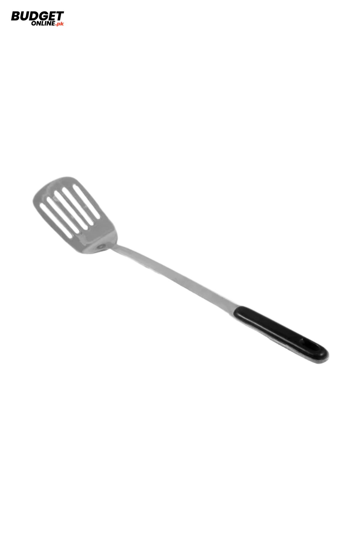 Stainless Steel Slotted Turner With Black Handle