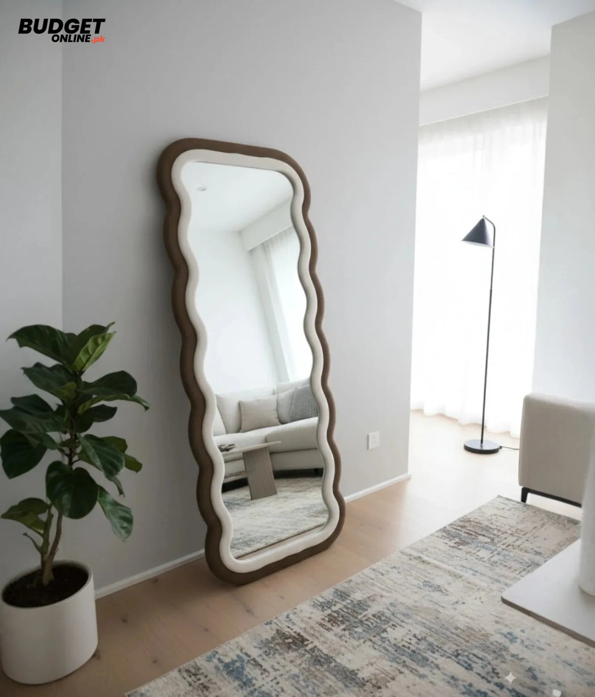 Wavy Full-Length Standing Mirror