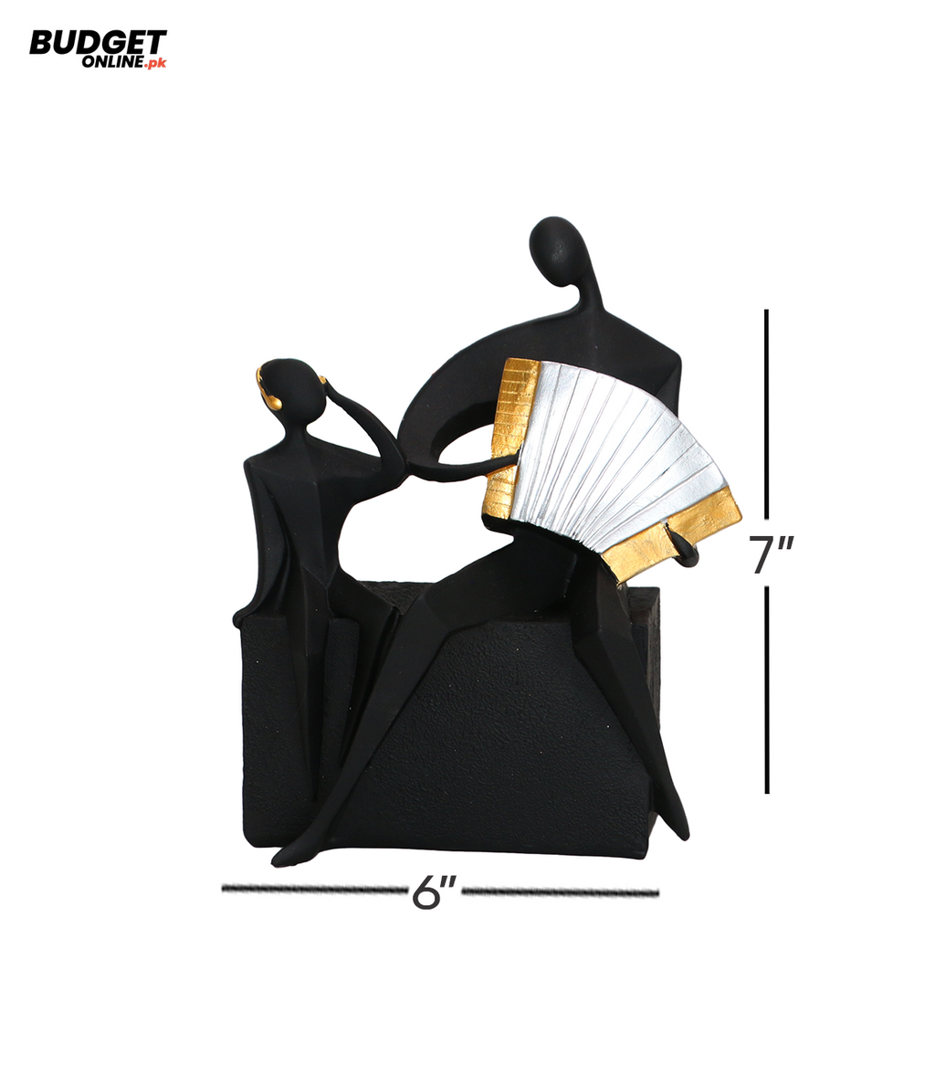 Black Couple Accordion Statue