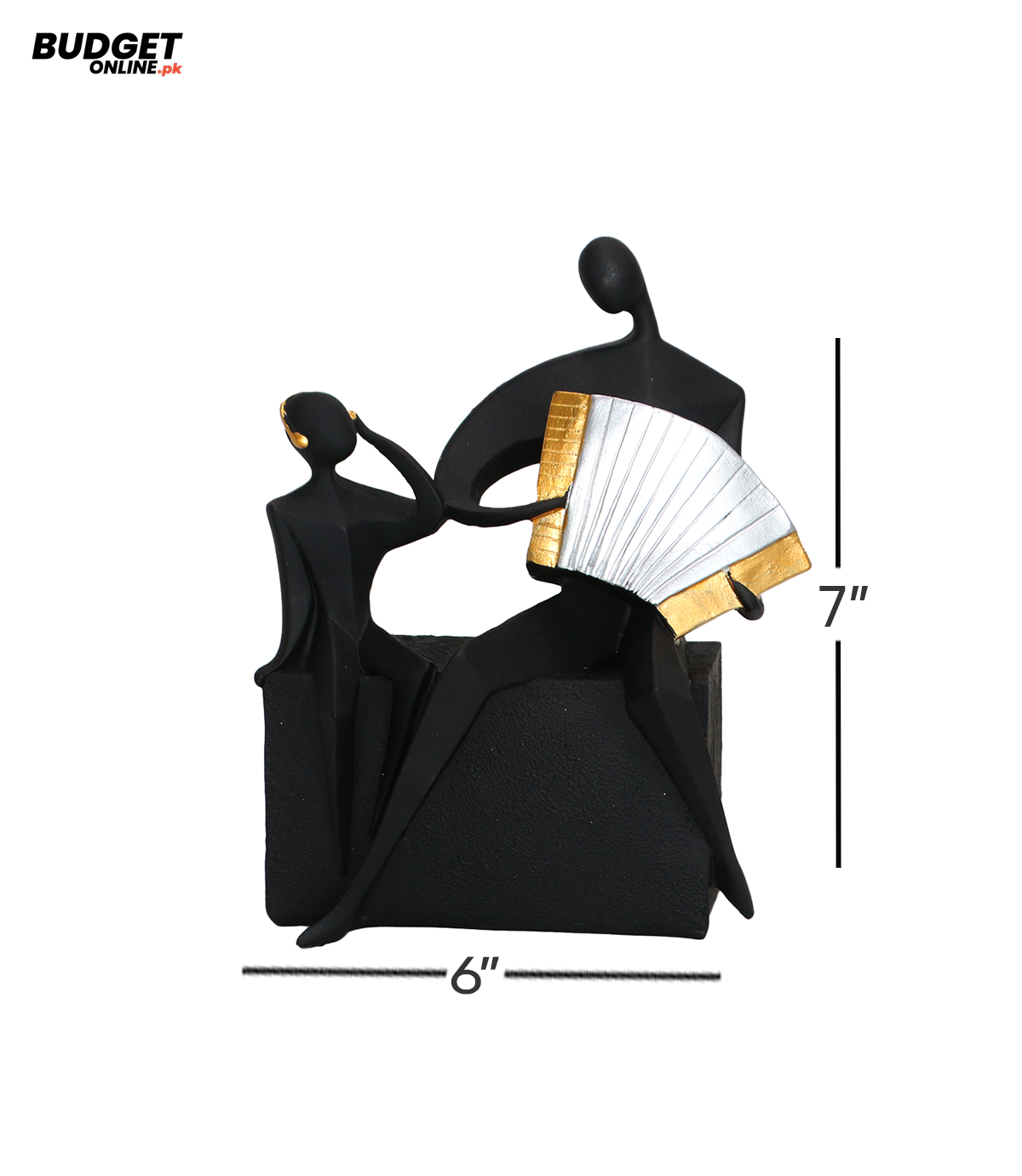 Black Couple Accordion Statue