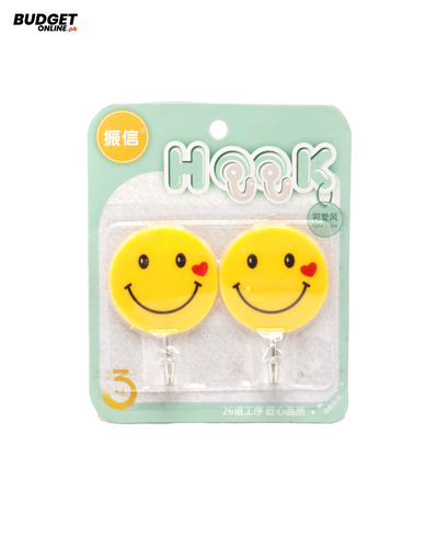 Smiley Face Sticky Hooks 2-Piece Set
