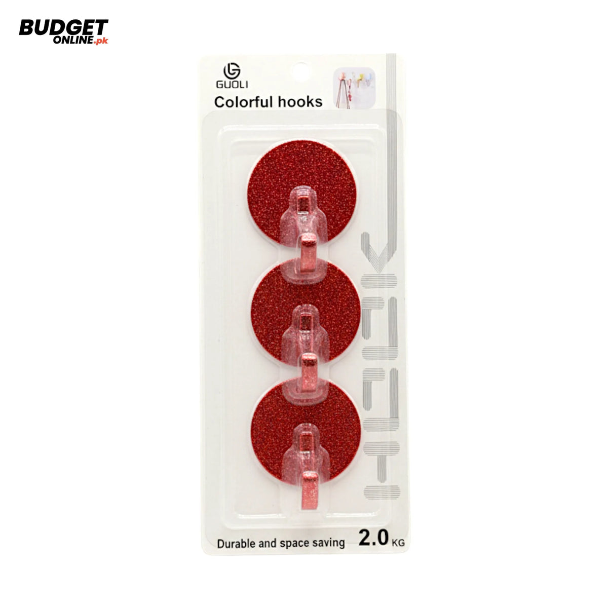 Colorful Adhesive Wall Hooks Set of 3