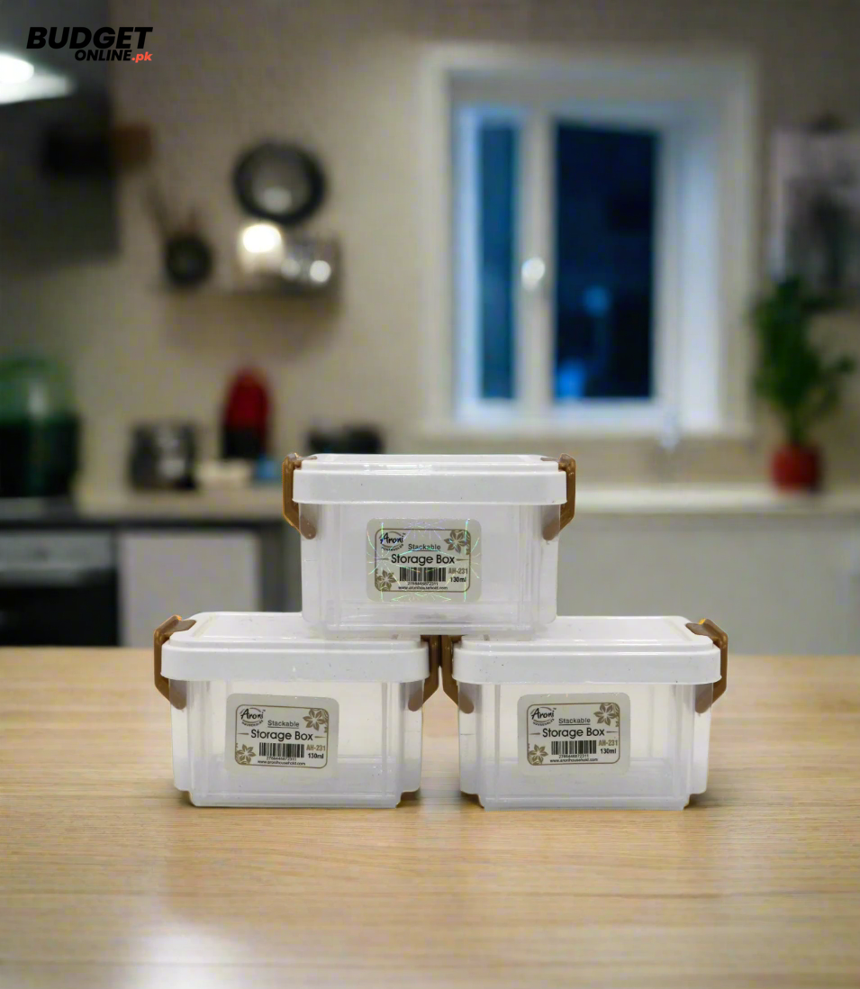 3-Piece 130ml Plastic Storage Box Set