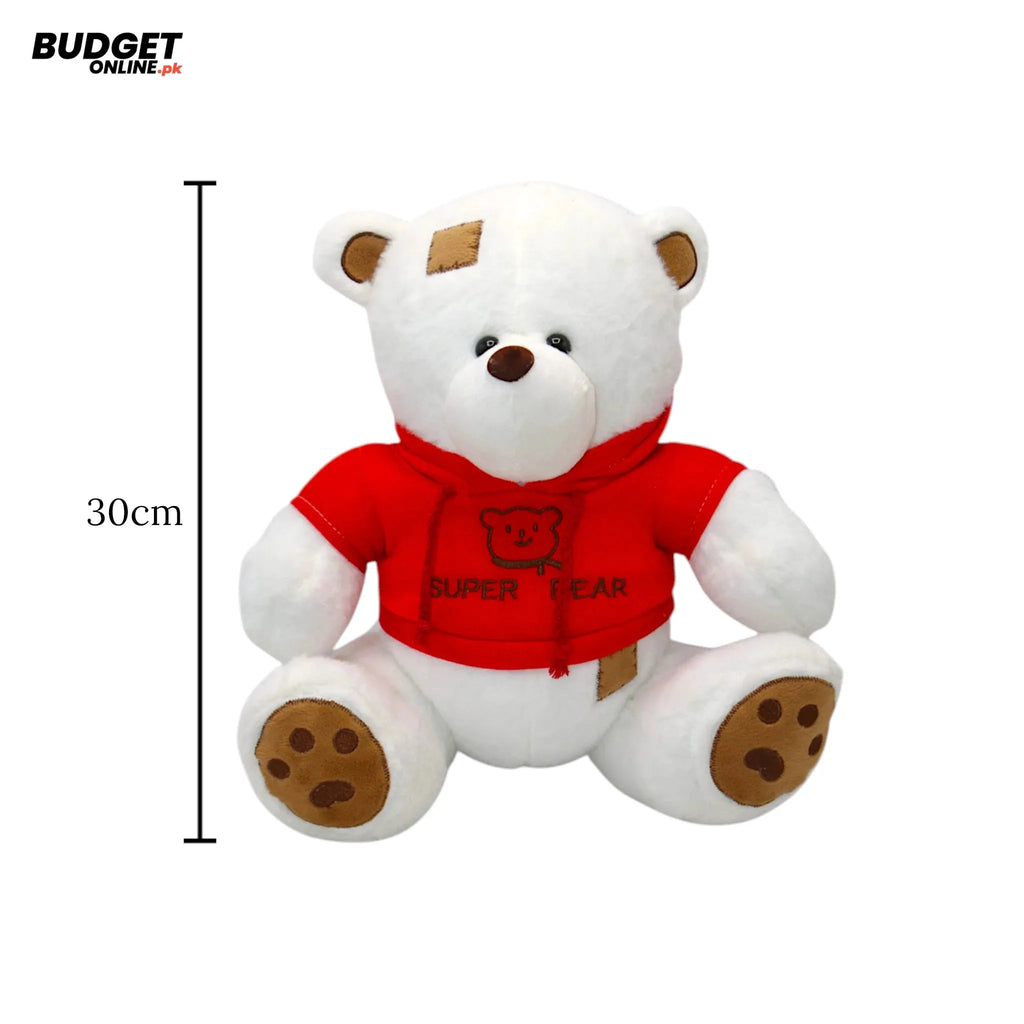 30cm Plush Bear In Red Jacket