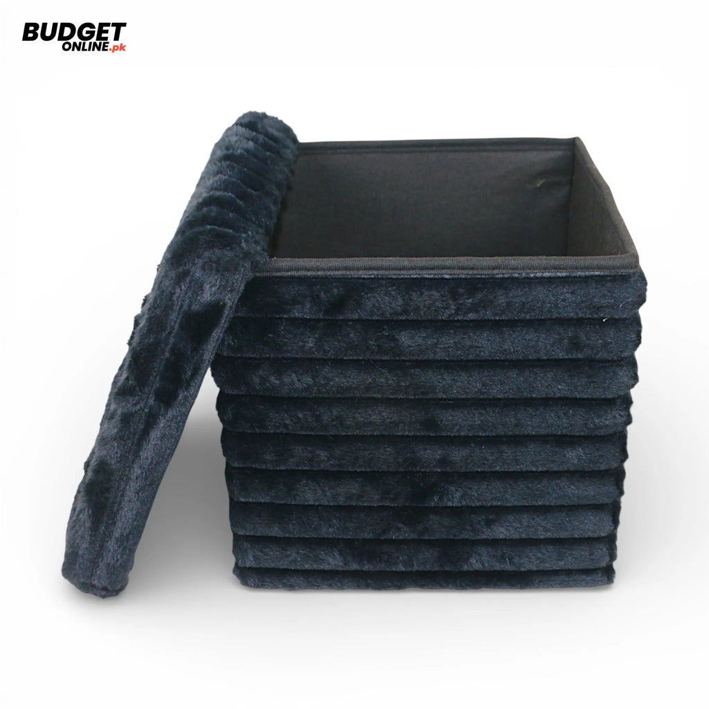 Black Foldable Storage Stool