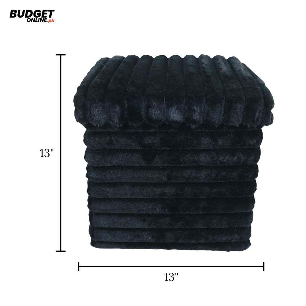 Black Foldable Storage Stool