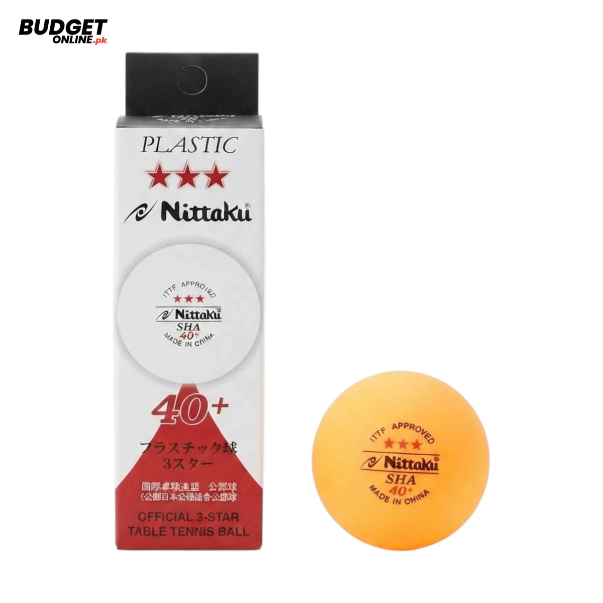 Nittaku 3-Star Orange Table Tennis Balls, 3-Pack