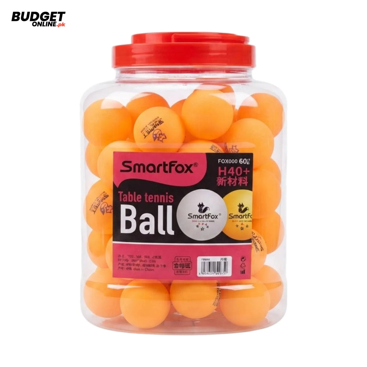 SmartFox Orange Table Tennis Balls 60-Pack