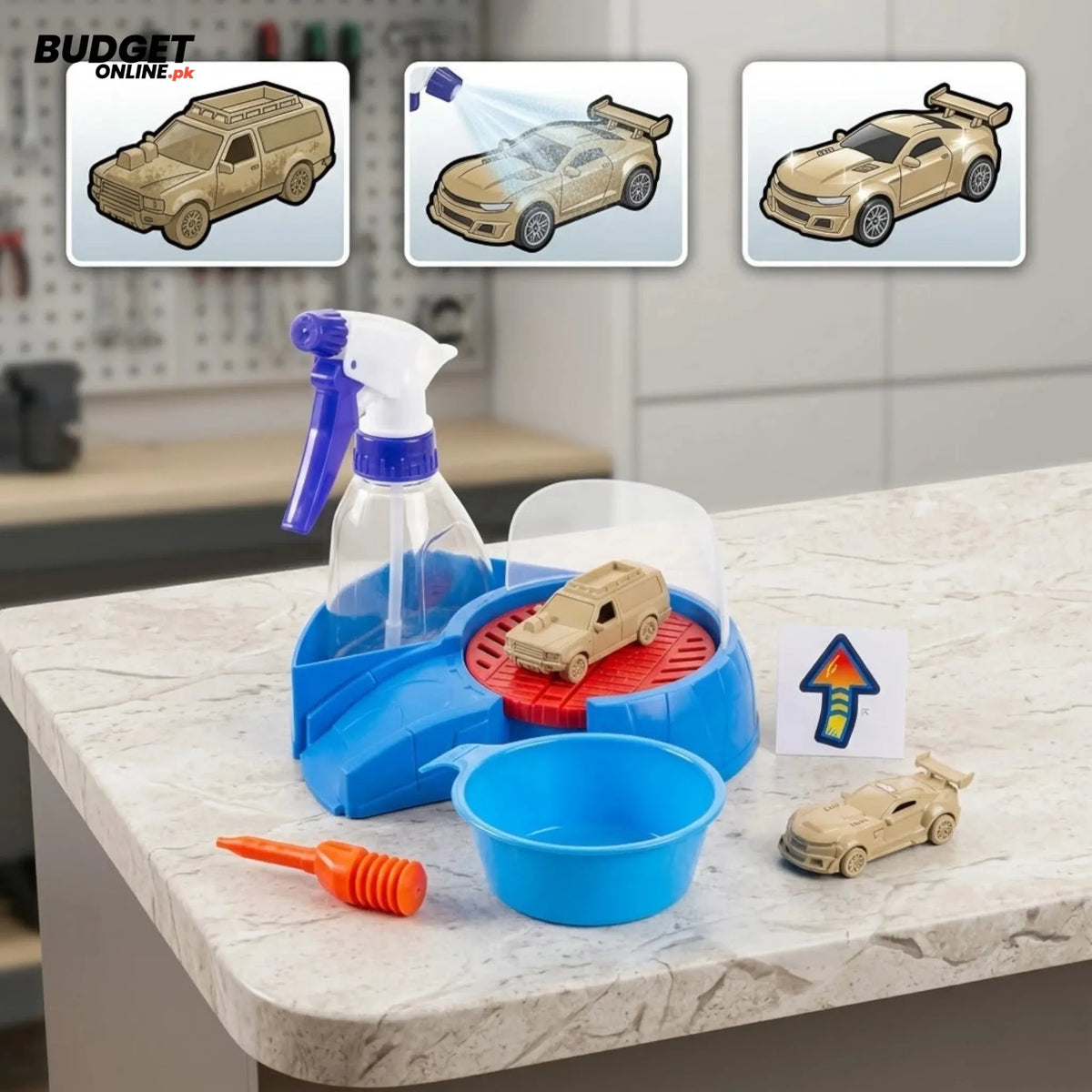 Color Reveal Washable Car Track Set With 2 Cars