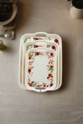 3-Piece Floral Serving Tray Set