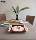 Printed Floral Serving Tray With Handles