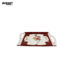 Printed Floral Serving Tray With Handles