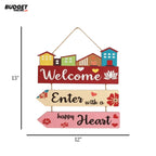 Welcome Heart Wooden Wall Hanging