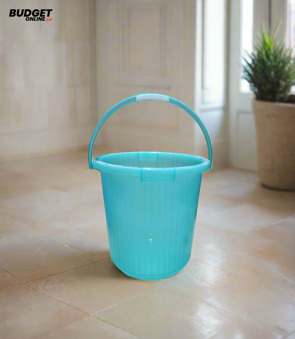 Turquoise Plastic Water Bucket With Handle