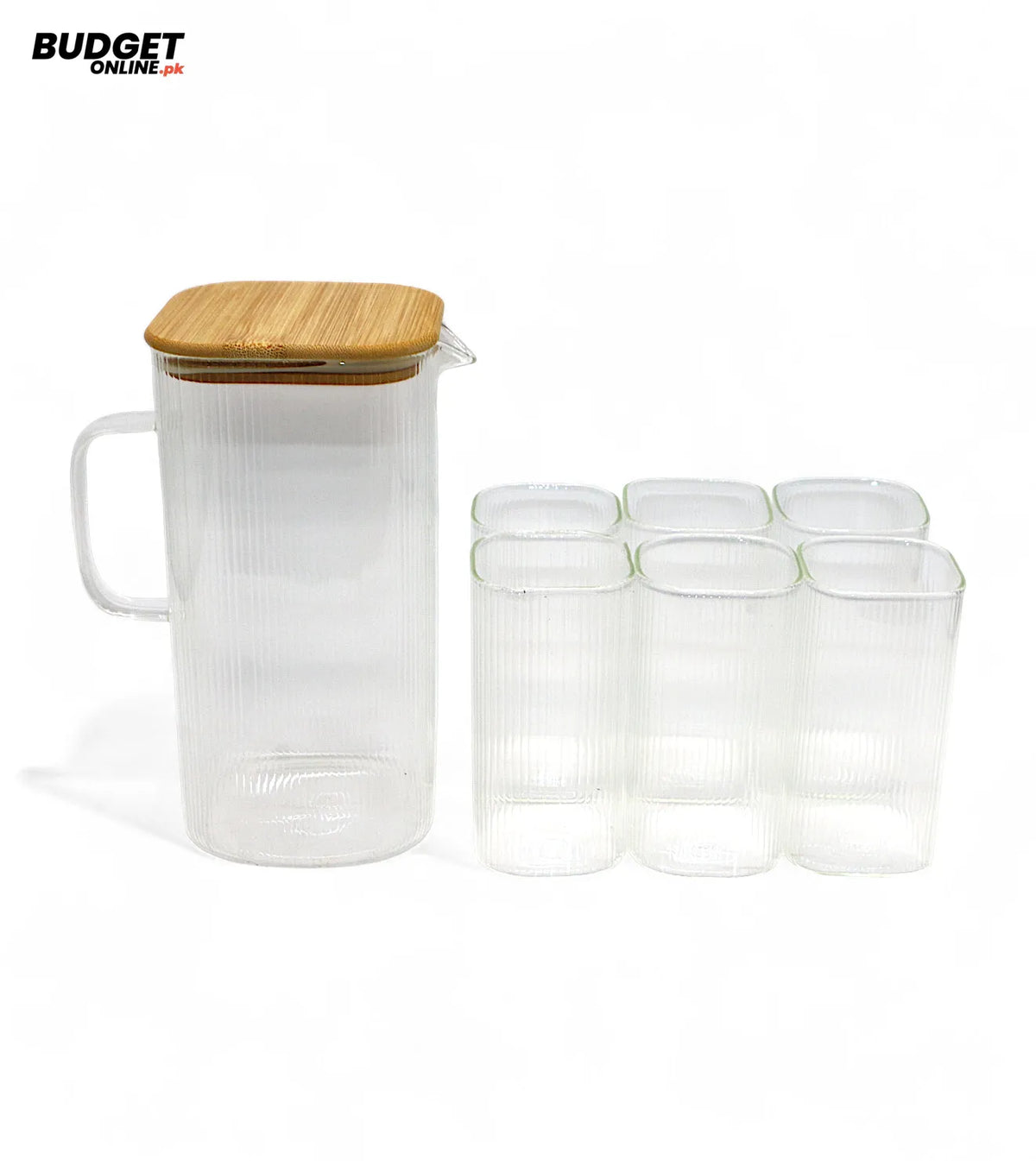 7-Piece Ribbed Water Jug And Glass Set