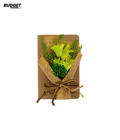 Green Flower Bouquet Wish Card