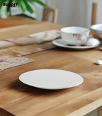 White Marble-Style China Plate 7.5 Inch