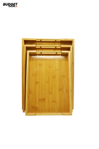 3-Piece Rectangular Wooden Tray Set