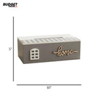 Grey Wooden Tissue Box Cover